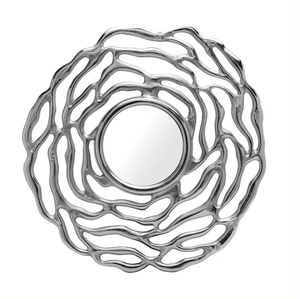 Vente en gros de miroir métallique à décor décoratif d'intérieur de l'Inde Miroir mural antique avec cadre en feuille d'érable - Product Image 3