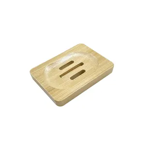 Porte-savon en bambou en bois naturel porte-savon en bois porte-savon stockage porte-savon plaque boîte conteneur pour bain douche plaque salle de bain