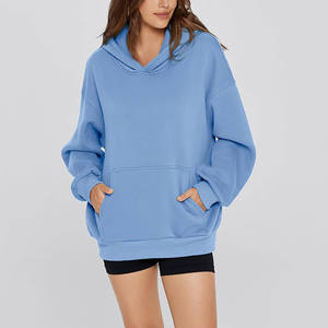 Sweats à capuche élégants à épaules tombantes pour femme Sweatshirts confortables et à la mode pour Streetwear Style Pullover Sweats à capuche pour femmes - Product Image 5