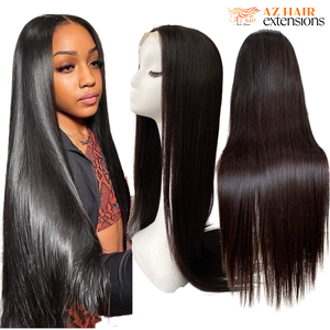Premium couleur noire os droite perruques de cheveux humains 100% extensions de cheveux vietnamiens crus avec fermeture pleine longueur - Product Image 5