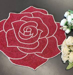 <b>Beaded</b> <b>Placemat</b> Handmade Round Charger for Luxury Dining & Holiday Decor Unique Piece Handmade <b>Beaded</b>, <b>Placemat</b>, Housewarming - Product Image 2