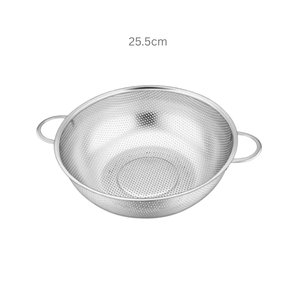 Double Handle Stainless Steel <b>Drain</b> <b>Basket</b> for Fruits Vegetables & Food Storage - Product Image 1