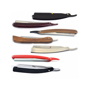 Navajas de Afeitar para Barbería, Cuchillo Plegable de Corte Recto, Navaja de Afeitar de Corte Recto para Salón de Barbería, Afeitado Masculino, Cuidado de la Barba - Product Image 1