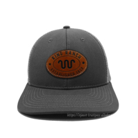 Gorras Trucker de Nueva Llegada, 6 Paneles, Alta Calidad, OEM Personalizado, Gorras Trucker con Parche de Cuero KING RANCH, Gorra Deportiva