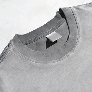 เสื้อเชิ๊ตผู้ชายลายกรดฟอกสีแบบวินเทจเสื้อยืดเปิดไหล่โอเวอร์ไซส์ธรรมดาโอเวอร์ไซส์ - Product Image 5