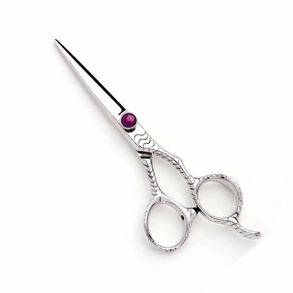 Fancy Handle Barber Hair Styling Tijeras Acero inoxidable con reposapiés Salon Hair Scissor para la belleza