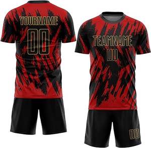 Conjuntos de Uniformes de Fútbol Sublimados Personalizados, Camiseta y Pantalones Cortos Transpirables de Secado Rápido, Kits Deportivos de Entrenamiento de Fútbol para Hombre - Product Image 3