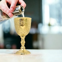 Calice Gobelet En Laiton Massif Vintage En Laiton Doré Calice Romain Tasse du Roi Arthur Boire Du Vin Gobelet En Laiton Vintage Calice