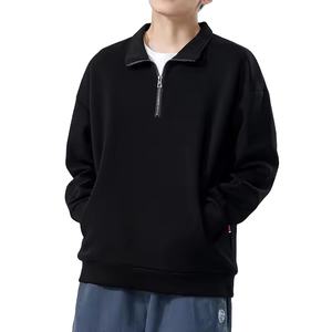 Sudaderas con cuello de media cremallera para hombre con bolsillos, ropa informal de manga larga, tela de alta calidad, sudaderas con hombros caídos de lana - Product Image 3