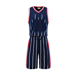 Uniforme de basket-ball sublimé en tissu durable, vêtements de basket-ball pour jeunes à col en V côtelé du fabricant de vêtements de sport COSH - Product Image 4