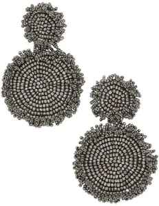 Pendientes de aro llamativos hechos a mano con bordado de fresa de cuentas de semillas rosa brillante, colgantes de cuentas de moda, luminosos para boda de mujer - Product Image 6