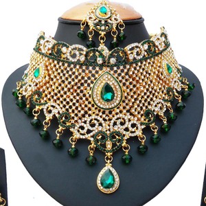 Ensemble de collier de mariée pour femmes, zircon, tendance, cadeau de mariage, ensemble de bijoux de fiançailles, colliers, accessoires de mariée, combo, alliage, forme de fleur - Product Image 2