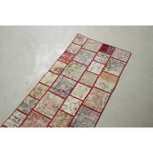 Turkish Rug 2x7.4 ft, <b>Red</b> Brown Moroccan <b>Wool</b> Vintage Rug - Product Image 5