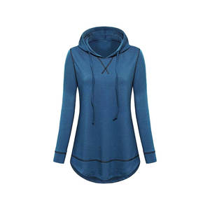 Vente en gros Sweats à capuche longs personnalisés doux pour femmes Robe à capuche à logo imprimé Sweat à capuche à manches longues - Product Image 6