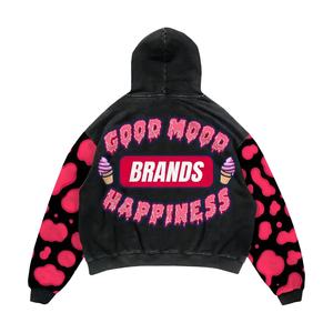 2026 OEM Custom Men's Oversize French Terry Cotton Fabric Acid Wash Distressed Hoodie With Raw Hem - Product Image 3