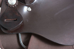 Selle synthétique légère faite à la main de style occidental classique en cuir synthétique de cheval Cordura pour le baril Racing Trail Riding - Product Image 3