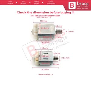 BGE663+BGE664 ชุดเกียร์มอเตอร์แอคชูเอเตอร์ 12V DC สำหรับล็อคประตู - Product Image 6
