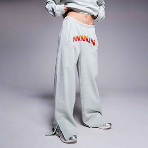 Wholesale Streetwear Jogger Track Pant Baggy Sweat Trouser Oversized Wide Leg With Flared Sweatpants for <b>Women</b> - Product Image 6