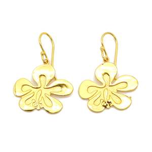New Design Cute Small Size Flower Brass <b>Dangle</b> <b>Earrings</b> Elegant Ethnic <b>Earring</b> For Women 18k <b>Gold</b> Plated Wholesale Drop <b>Earring</b> - Product Image 1
