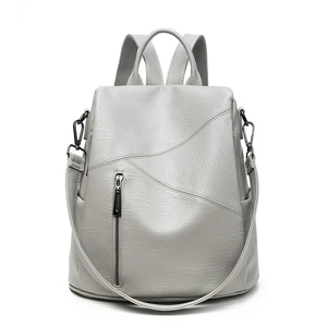 Trendy High Quality Waterproof Panelled PU <b>Leather</b> <b>Backpack</b> with Zipper Closure for Women Travel - Product Image 6