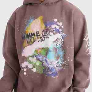 Custom Men's Heavyweight Cotton <b>Oversized</b> Printed Hoodie <b>Jogger</b> Set Breathable Winter Tracksuit Sweat suit OEM Service - Product Image 5