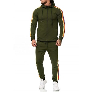 Logo personnalisé Survêtement pour hommes Vente en gros Private Label Zip Up Sportswear Hoodies Jogging Costumes 2 pièces Survêtements Ensemble Fabricant - Product Image 1