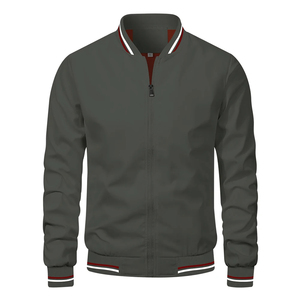 2024 hommes vestes hommes couleur unie décontracté Baseball hommes veste Logo personnalisé veste de haute qualité - Product Image 5