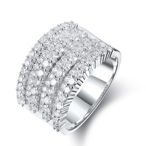 Certificado corte brillante VVS diamante 925 plata esterlina chapado en oro estilo Hip Hop compromiso boda banda mujeres IGI fiestas - Product Image 1