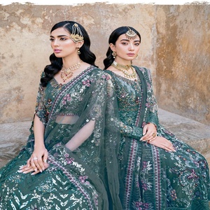 Costumes de marque pakistanais originaux costumes 3 pièces en mousseline de soie par Ramsha Volume mariage-2 robes de mariée pour femmes costumes prêts à l'emploi - Product Image 1