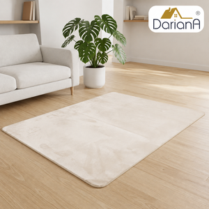 Tapis de salon rectangulaire DarianA en velours polyester, couleur unie, moderne, antidérapant, à poils ras, tufté, avec envers en caoutchouc, moyen - Product Image 2
