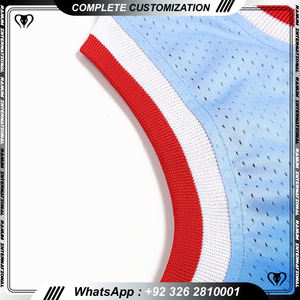 เสื้อบาสเกตบอลออกแบบโดยผู้เล่นบาสเกตบอลเสื้อเจอร์ซีย์สีน้ำเงิน - Product Image 4