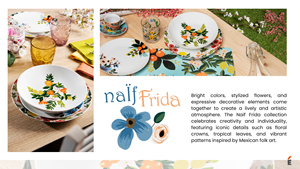 Round Plates Dinnerware Set of 18 pcs Plant & Floral Pattern Naif Frida by Excelsa Durable & Elegant Flowers inspired Design - Product Image 6