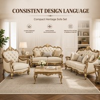 Ensemble de canapés compact de style américain en 3 pièces pour salon, fauteuil, causeuse et canapé 3 places, mobilier de style Heritage en gros