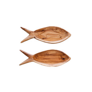 Plateaux en bois de forme ovale accessoires classiques pour la maison et la cuisine fabriqués avec des plateaux de service en bois de chêne - Product Image 3