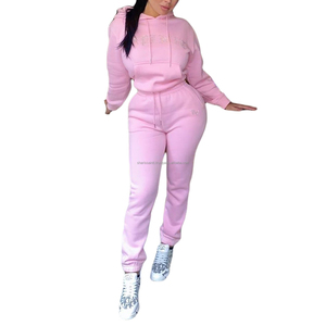 Survêtement décontracté de grande qualité pour dames paillettes strass automne hiver survêtement deux pièces ensemble femmes vêtements de détente tenues - Product Image 6