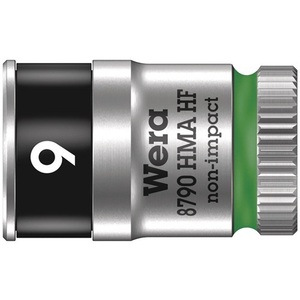 Llave de vaso hexagonal WERA 8790 HMA HF de 1/4 de pulgada, ancho de la llave de inserción de 9 mm, longitud de 23 mm - Product Image 1