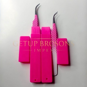 แหนบปลายไฟเบอร์ด้ามเพชรแหนบเคลือบผงสีแยกโค้งทำจากสเตนเลสสตีล - Product Image 6