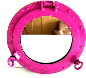 Hublot vintage en aluminium noir avec cadre en verre, décoration murale nautique - Product Image 2