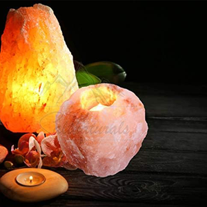 100% Premium Himalayan Rock Salt Candle Holder (400g-600g) Warm Pink Salt Crystal for Healing & Relaxation Pakistan Made - Product Image 3