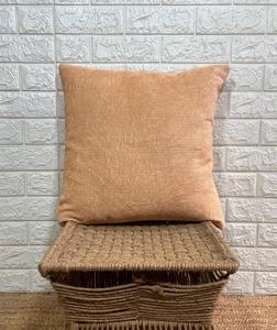 Housse de coussin rectangulaire rayée camel 100% coton avec fermeture éclair pour la décoration de la maison - Product Image 1
