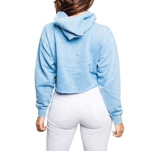 Sudadera con capucha y Top corto con tinte de corbata personalizada para mujer, Sudadera con capucha recortada informal con diseño de serigrafía frontal de suave punto de algodón 100% para invierno para - Product Image 6