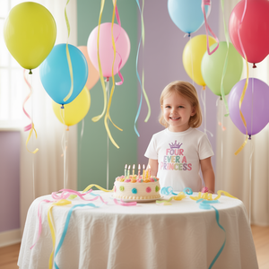 T-shirt pour fille de quatre ans, « Ever a Princess », vêtements promotionnels pour le 4e anniversaire - Product Image 1