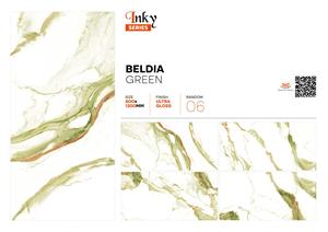 Azulejos de cerámica de porcelana vitrificada pulida de 60x120 cm, azulejos modernos de 600x1200mm con acabado ultra brillante verde Beldia - Product Image 2