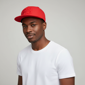 Gorro Clásico Negro de 6 Paneles con Cierre a Presión, Algodón, Logotipo Bordado, Estilo Vintage Hip Hop, Diseño Personalizado, Visera Plana, Deportivo, para Exteriores - Product Image 5