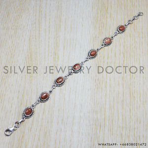 Solid <b>Sterling</b> <b>Silver</b> Gemstone <b>Bracelet</b> Handmade Jewelry 925 <b>Silver</b> Fine Design For <b>Women</b> Gift Bulk Wholesale <b>Bracelet</b> - Product Image 3