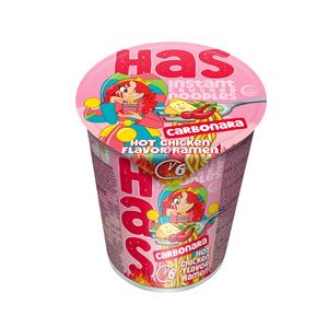 HAS Ramen Carbonara Frit Instantané 70g Farine de Blé Cuisson en 6 Minutes Certifié HACCP/Halal/ISO 18% de Matière Grasse Durée de Conservation 12 Mois - Product Image 1