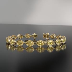 Fancy <b>Yellow</b> Lab Grown Diamond Tennis Bracelet for Women, Vivid <b>Yellow</b> Oval Diamond Tennis bracelet Party Wear Oval bracelet - Product Image 3
