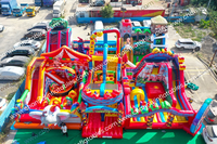 Parcours d'obstacles gonflable géant sur le thème du cirque et du carnaval, pour enfants et adultes, avec structure de jeux personnalisée sur le thème des bêtes, pour parcs d'attractions