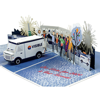 Cartes de vœux pop-up 3D simulées et fabricant personnalisées pour VISIBLE Enterprise à Happy New Year
