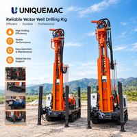 UNIQUEMAC Foreuse de puits d'eau portable économique 150m 200m 260m 300m, machine de forage hydraulique diesel